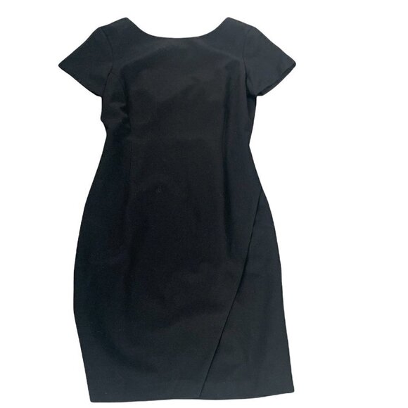 Anne Klein II Lined Wool Sheath Dress Short Sleeve Black Sz 8/10 LBD #217K - Picture 2 of 8